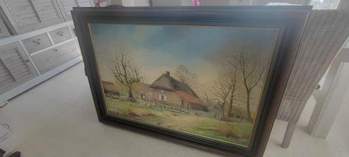 2 grote olieverf schilderijen op doek gesigneerd, Antiek en Kunst, Kunst | Schilderijen | Klassiek, Ophalen