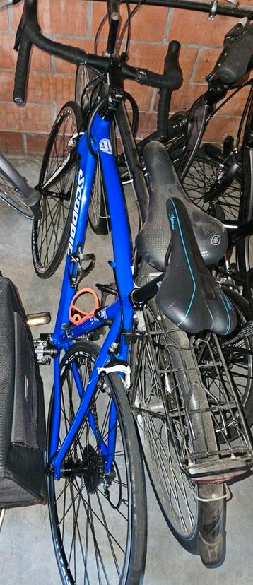 felblauwe met zwart, racefiets scoppio