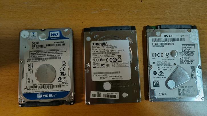 22 HDD's voor Laptop: merk Toshiba, HGST, WD, Computers en Software, Harde schijven, Zo goed als nieuw, Laptop, Intern, HDD, SATA