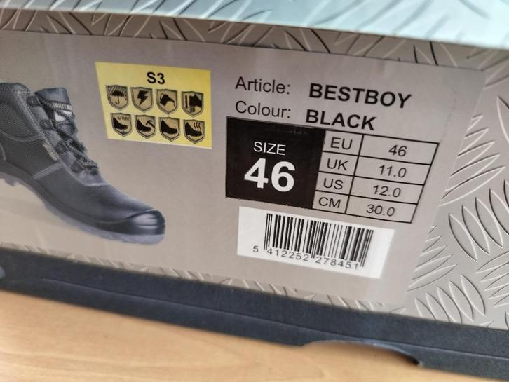 Veiligheidsschoenen maat 46, Kleding | Heren, Schoenen, Nieuw, Werkschoenen, Zwart, Ophalen