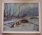 Sneeuwboslandschap in Alma Ata '90 - gesigneerd in Russisch, Antiek en Kunst, Kunst | Schilderijen | Klassiek, Ophalen of Verzenden