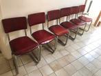 Lot de 6 chaises vintages en acier et cuir