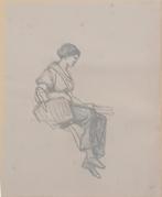 Eugene Verboeckhoven (1798-1881): Zittende vrouw, Antiek en Kunst, Ophalen of Verzenden