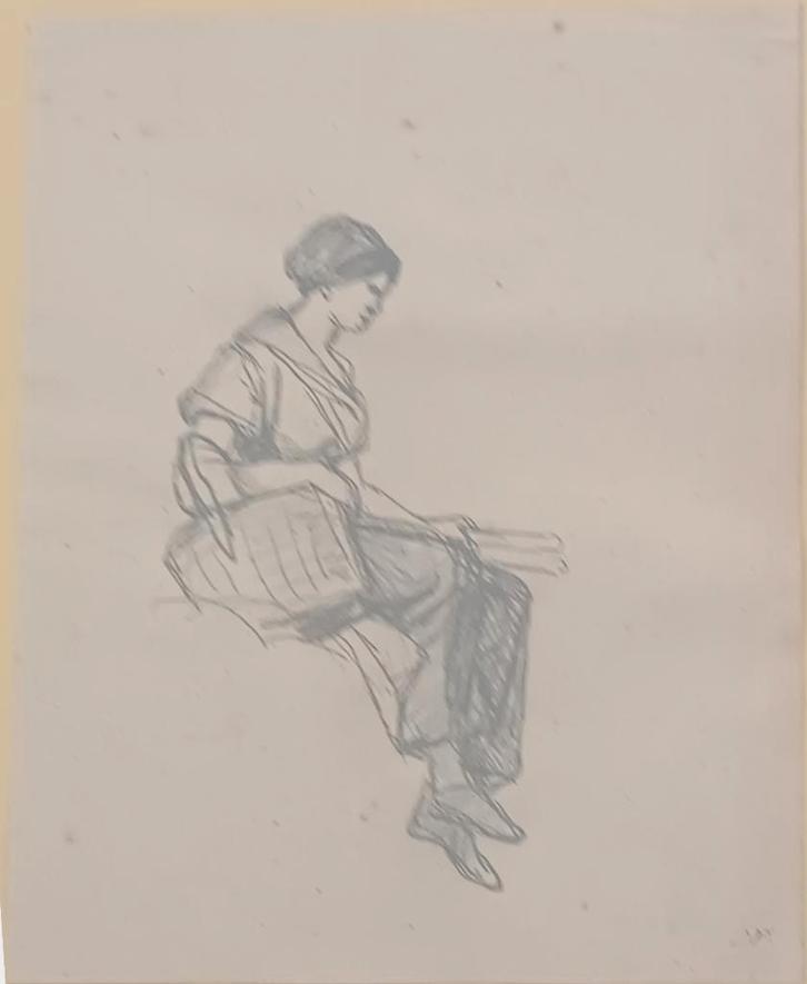 Eugene Verboeckhoven (1798-1881): Zittende vrouw, Antiek en Kunst, Kunst | Schilderijen | Klassiek, Ophalen of Verzenden