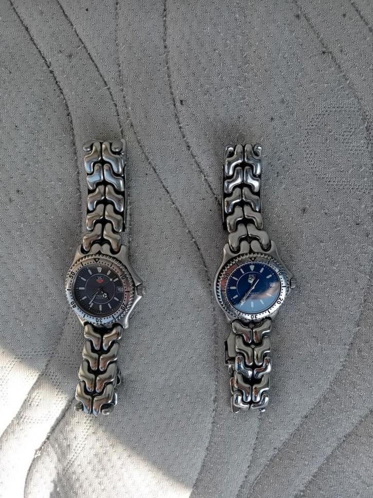 Tag huer 2 mannenhorloges, Handtassen en Accessoires, Horloges | Heren, Zo goed als nieuw, Polshorloge, Staal, Staal, Ophalen