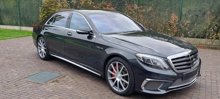 Mercedes S63 Amg V8 biturbo, Auto's, Mercedes-Benz, Particulier, Zwart, Grijs, Leder, Ophalen