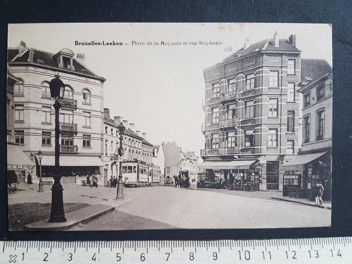 Postkaart Brussel - Laken Place de la Royauté TRAM, Verzamelen, Postkaarten | België, Ongelopen, Brussel (Gewest), Voor 1920, Verzenden
