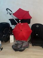 Poussette Bugaboo Cameileon 3 noir/rouge complète !, Comme neuf, Protection de pluie, Enlèvement ou Envoi