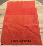 3 rode placemats, Huis en Inrichting, Keuken | Textiel, Ophalen of Verzenden, Zo goed als nieuw, Placemat, Rood