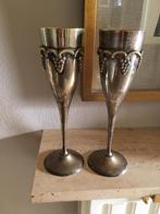 2 verzilverde drinkbekers, Antiek en Kunst, Ophalen, Zilver