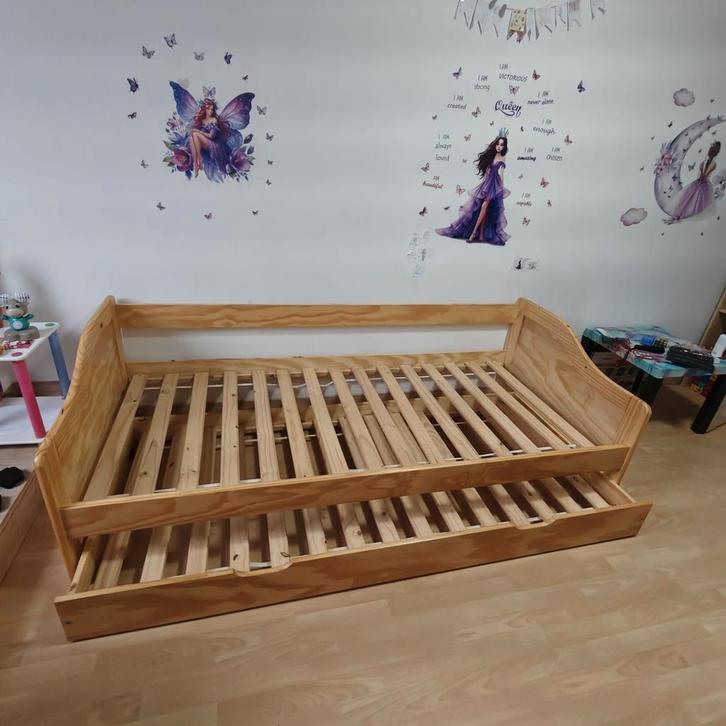 2-in-1 Uitschuifbaar bed, Huis en Inrichting, Slaapkamer | Bedden, Zo goed als nieuw, 90 cm, Ophalen