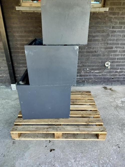 Clayfibre antraciet bloembakken (ook hoge modellen), Tuin en Terras, Bloembakken en Plantenbakken, Nieuw, Binnen, Balkon, Tuin