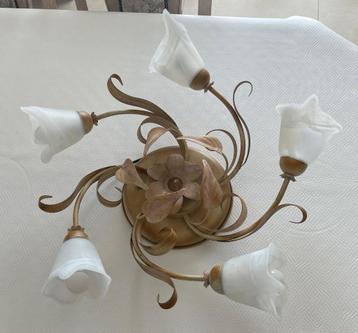Plafondlamp met 5 armen, Enlèvement, Comme neuf, Métal