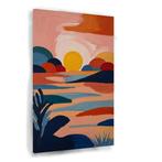 Zonsondergang in Henri Matisse stijl canvas 40x60cm - 18mm., Huis en Inrichting, Woonaccessoires | Schilderijen, Tekeningen en Foto's