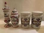 Lot de 4 pots à pharmacie en porcelaine, Enlèvement ou Envoi