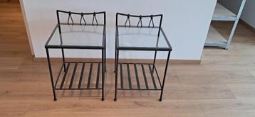 Lot de 2 tables de chevet en fer forgé beschikbaar voor biedingen