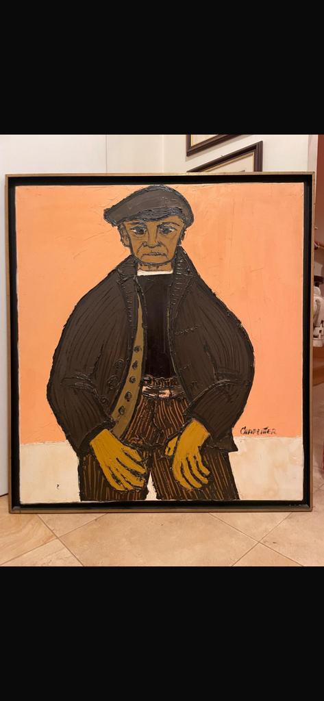 De Boer  (1986  José Chapellier)olie op doek 97x107cm, Antiek en Kunst, Kunst | Schilderijen | Abstract, Ophalen of Verzenden