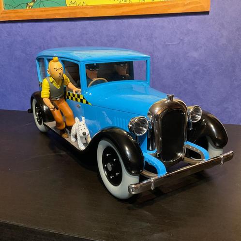Tintin - Le taxi Checkers 1929 en 1/12 ème, Verzamelen, Stripfiguren, Zo goed als nieuw, Beeldje of Figuurtje, Kuifje, Ophalen