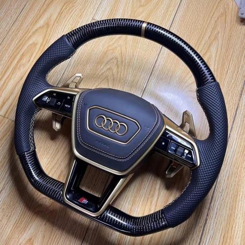 Audi A6 A7 C8 carbon goud alcantara custom stuur S RS S line, Auto-onderdelen, Besturing, Audi, Nieuw, Ophalen of Verzenden