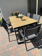 Tuintafel + 6 stoelen, Tuin en Terras, Tuintafels, Ophalen, Zo goed als nieuw, Rechthoekig, Hout