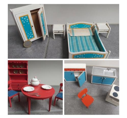 Lundby poppenhuis kamersets ´50-´60 (15 euro per set), Collections, Maisons de poupées & Accessoires, Utilisé, Maison de poupées