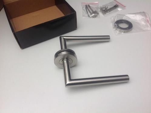 Deurklinken Inox - RVS - L greep, Doe-het-zelf en Bouw, Hang- en Sluitwerk, Nieuw, Klink of Kruk, Inox, Ophalen of Verzenden
