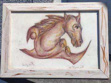 Pastel pegasse aile signe Charles delporte beschikbaar voor biedingen