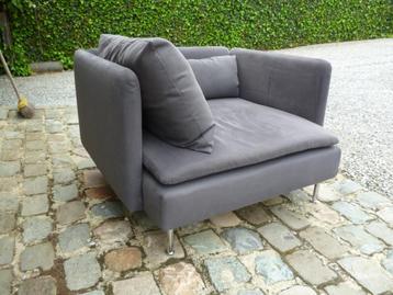 Canapé fauteuil chaise basse moderne IKEA tissu gris