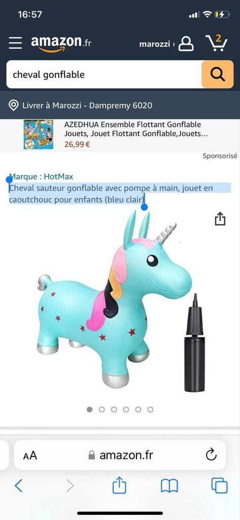 Cheval sauteur gonflable bleu