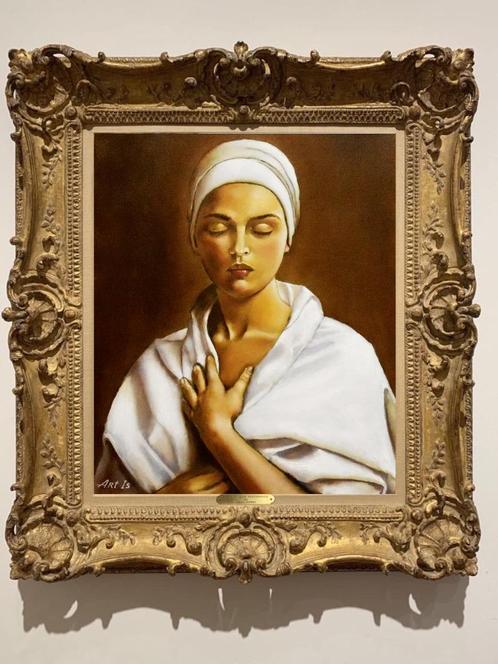 Tableau "Portrait d'une jeune fille", Antiquités & Art, Art | Peinture | Moderne, Envoi