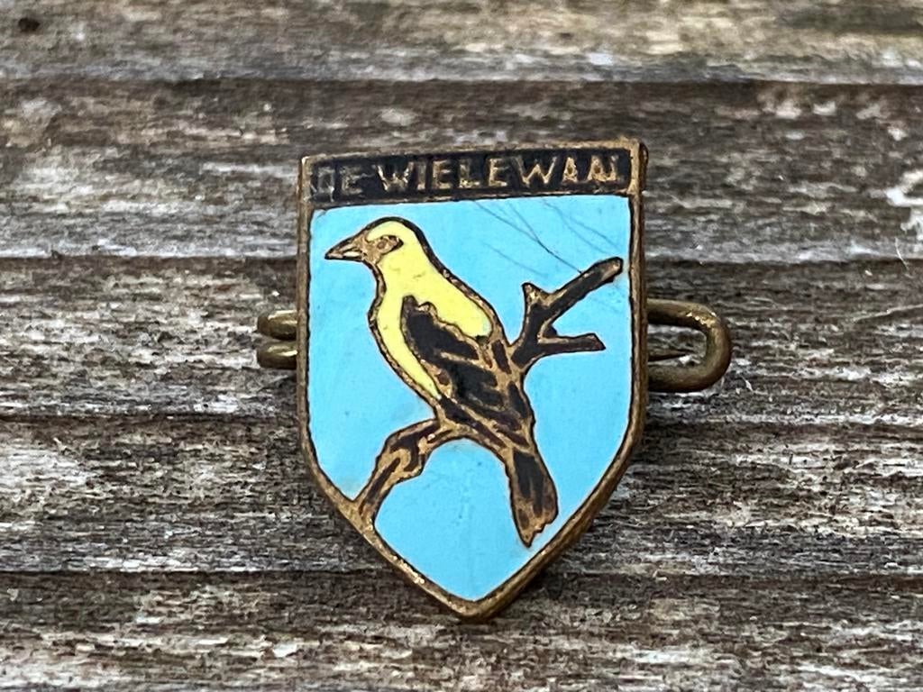 Pin De Wielewaal vzw (jaren ‘50 of ouder), Verzenden, Zo goed als nieuw, Dier of Natuur, Speldje of Pin