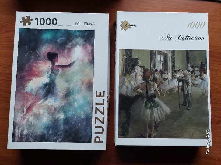 2 puzzels van 1000 st - ballet, Hobby en Vrije tijd, Denksport en Puzzels, Zo goed als nieuw, Legpuzzel, 500 t/m 1500 stukjes