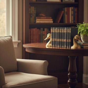 Elegante messing ''Ducks'' boekensteunen beschikbaar voor biedingen