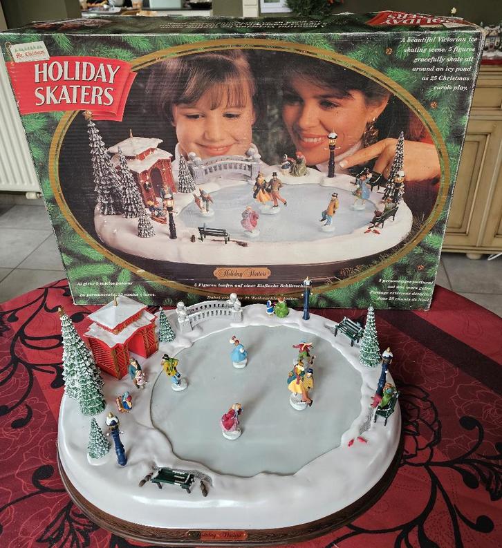 Kerstversiering - Oude victoriaanse stijl schaatsbaan - 1995, Diversen, Kerst, Gebruikt, Ophalen