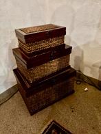3 decortieve houten kistjes, Overige materialen, Minder dan 50 cm, Ophalen of Verzenden, Zo goed als nieuw