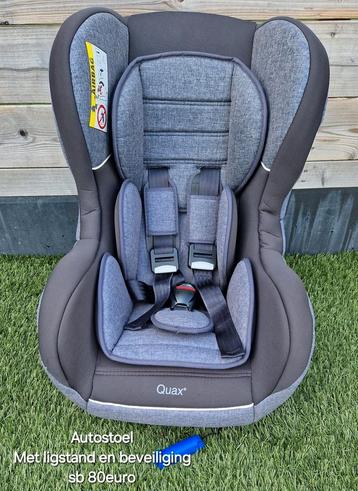 Quax autostoel met gordel + ligfunctie & beveiliging