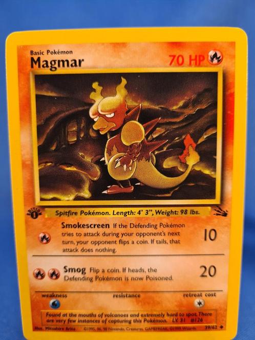 Magmar 39/62 - Fossil (1st edition), Hobby & Loisirs créatifs, Jeux de cartes à collectionner | Pokémon, Comme neuf, Envoi