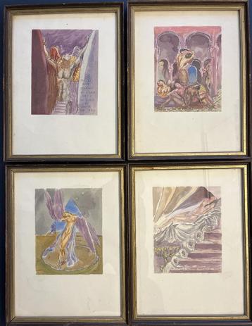 Antoine Bourdelle 4 aquarellen beschikbaar voor biedingen