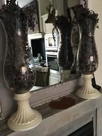 Grands vases en verre avec base patinée 100 euros, Antiquités & Art, Enlèvement