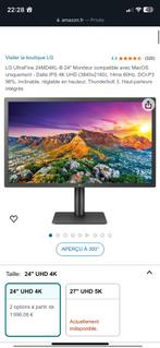 Moniteur 4K UltraFine de 23,7 pouces – Très bon état, Informatique & Logiciels, Thunderbolt, IPS, 5 ms ou plus, Comme neuf