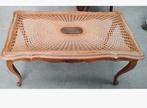 Antiek vintage salontafel hout Louis XV stijl bijzettafel, Glas, Ophalen of Verzenden, Zo goed als nieuw