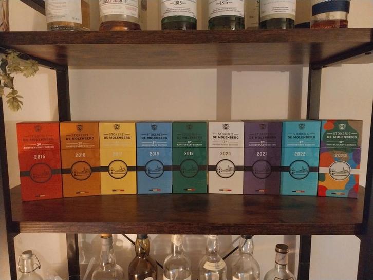 Collection de whisky Molenberg Gouden Carolus année '15 à 23, Collections, Vins, Neuf, Autres types, Autres régions, Pleine, Enlèvement ou Envoi