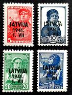 4X Duitse bezetting van Letland 1941 POSTFRIS, Ophalen of Verzenden, Overige periodes, Postfris