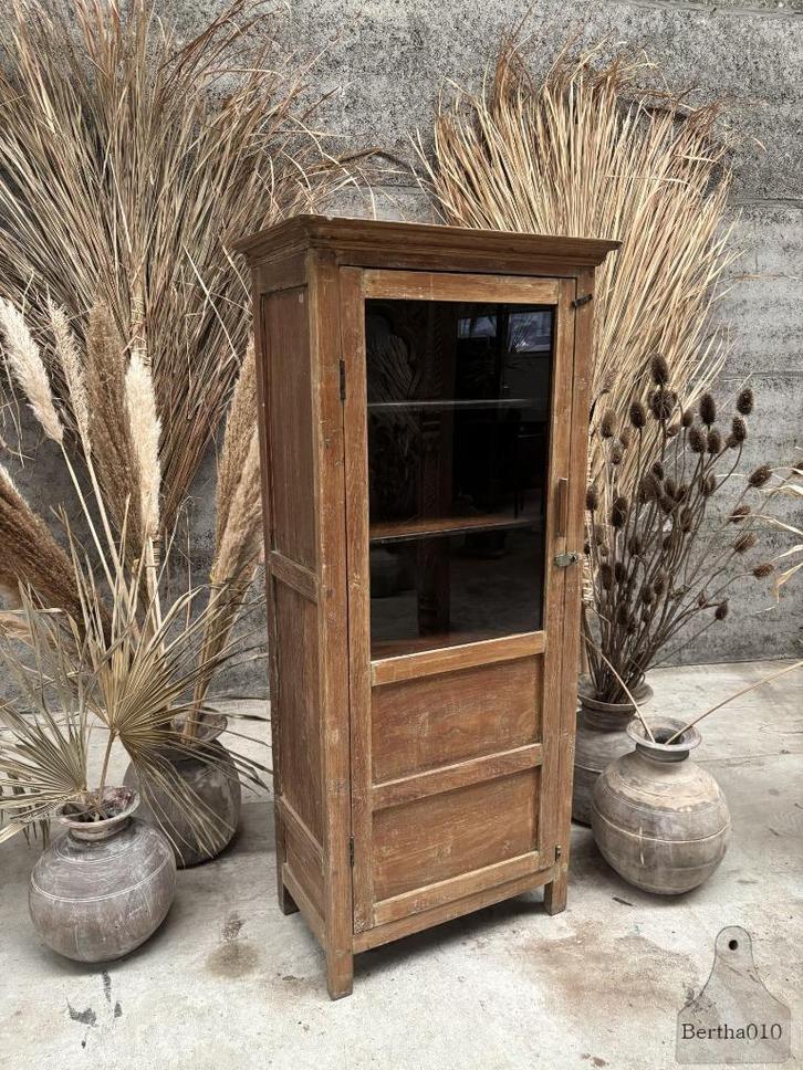 Engelse vitrinekast uit de jaren 20 30 functionele elegantie, Antiek en Kunst, Curiosa en Brocante, Ophalen of Verzenden