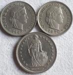 3 x SUISSE : 20 raps 1960 + 1970 + 1 franc 1974 XF/UNC, Envoi, Autres pays, Série