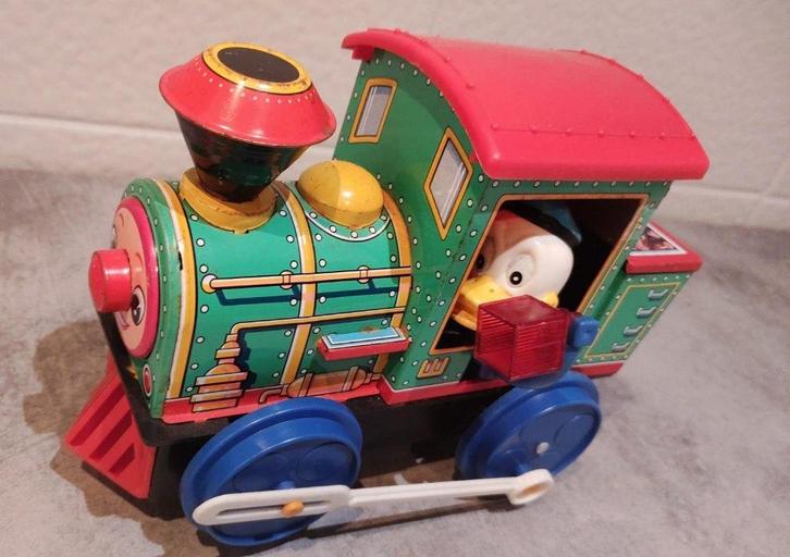 Locomotive vintage en étain Walt Disney, Collections, Disney, Utilisé, Donald Duck, Enlèvement ou Envoi