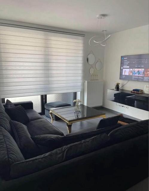Zetel te koop ( velvet zwart ), Huis en Inrichting, Zetels | Complete zithoeken, Gebruikt, Kunststof, Ophalen