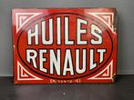 Origineel oud emaille reclamebord Huiles Renault 1936 55x41, Utilisé, Enlèvement ou Envoi, Voitures