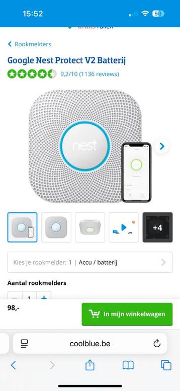 Rookmelder google nest-meerdere stuks beschikbaar beschikbaar voor biedingen