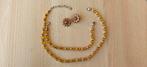 Collier+Bracelet+Boucles d'oreilles, Ophalen of Verzenden, Zo goed als nieuw, Oranje, Met strass
